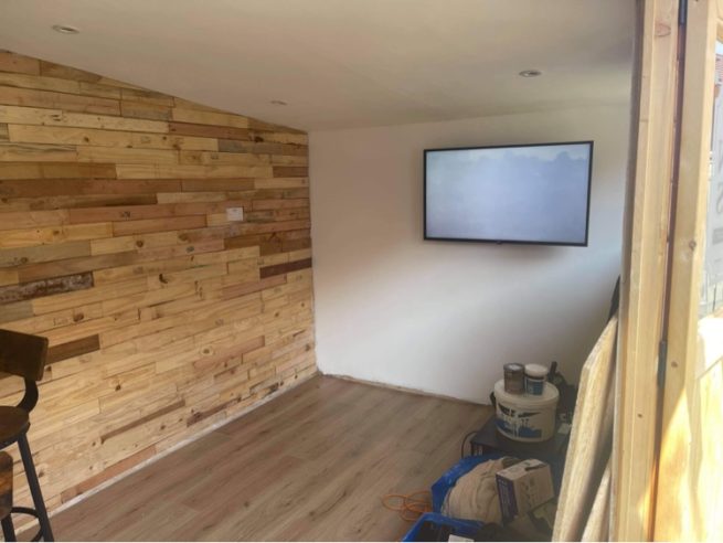 pallet wood wall cladding rustic wood panelling uk Living Room 3