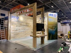 Trade Show Exhibition Reclaimed Pallet Wood Planks DIY Rustic Cladding Interiors