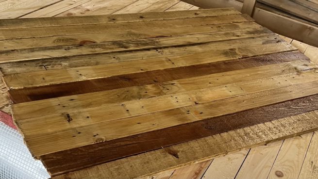 Varnished Oiled Wipe Down Gloss reclaimed Pallet Wood Wall Cladding enhanced colour rustic cladding quality wood